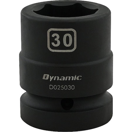 Dynamic 1" Drive Standard Socket, Black Phosphate, Tools 30MM X 1" Drive, 6 Point Standard Length D025030